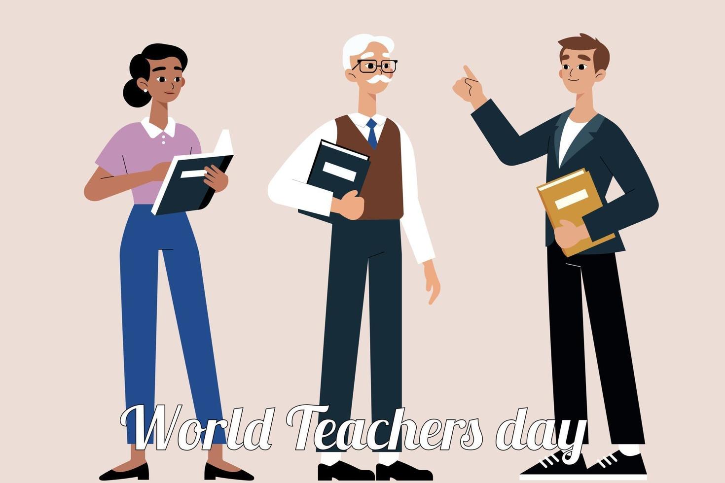 design inhabituel pour la journée internationale des enseignants vecteur