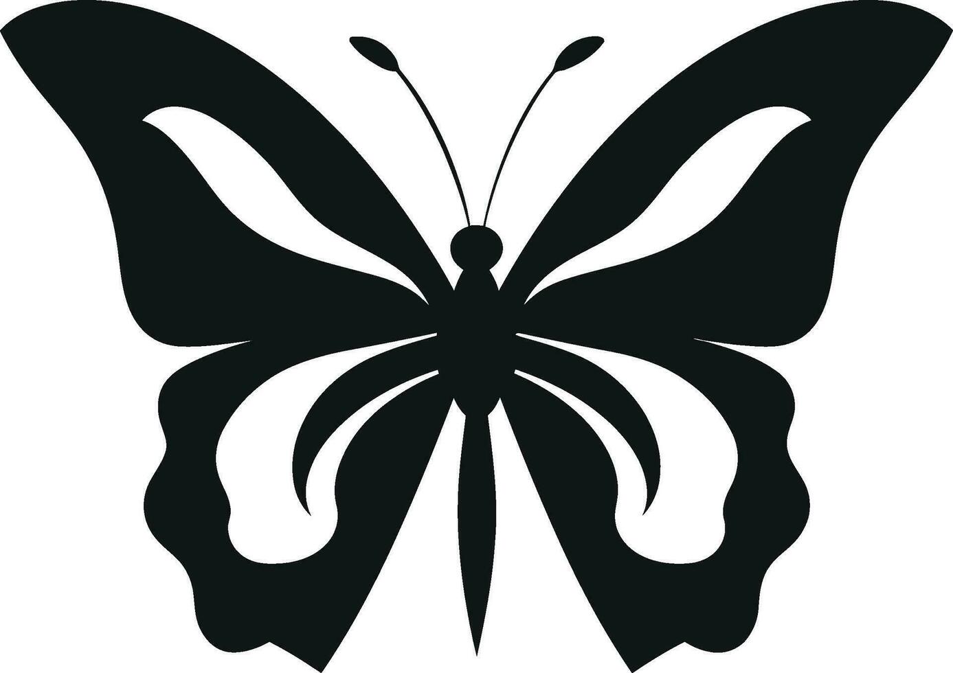 ailé délice noir papillon icône dans noir artistique liberté papillon marque dans noir vecteur