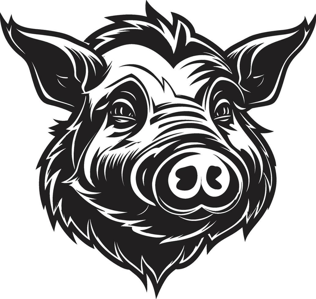 mystérieux porc logo porcin dans le feux de la rampe vecteur