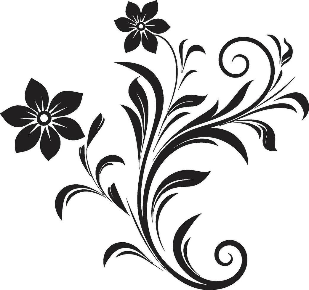 esthétique obscurité Floraison élégant noir feuillage vecteur