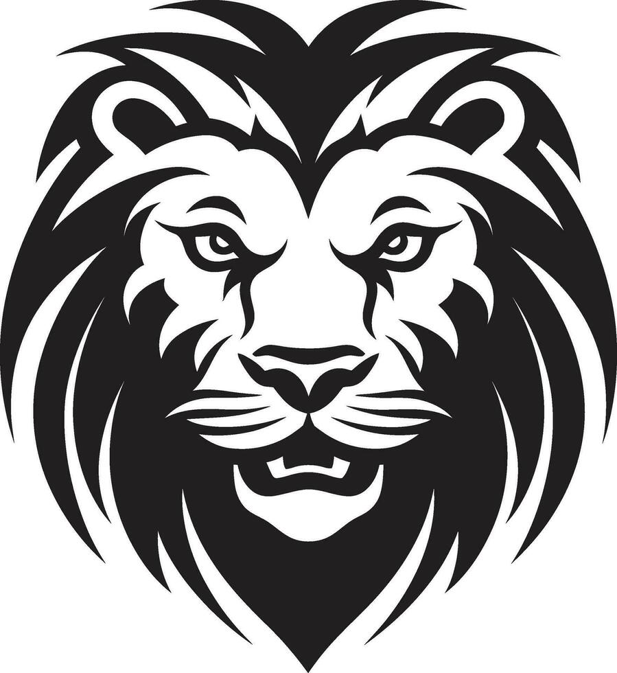 le rugissement Roi noir vecteur Lion icône le monarque de le jungle féroce la maîtrise noir Lion emblème le Maître de force