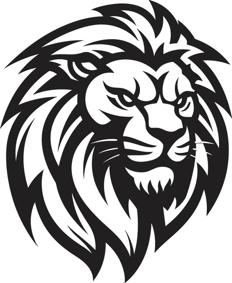 chasser dans style le rugissement Puissance de Lion logo majestueux prouesse le royal rugir dans noir vecteur Lion icône