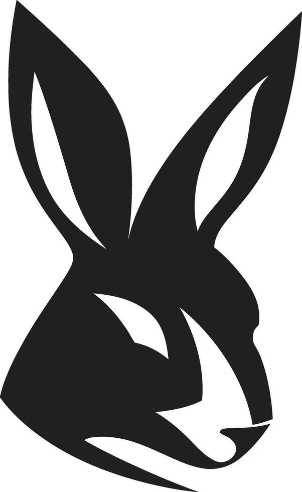 minimaliste lièvre emblème lapin silhouette badge de honneur vecteur