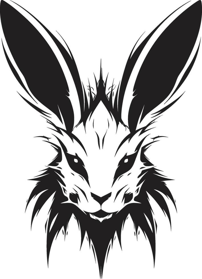 prime lapin monochrome symbole complexe lapin crête conception vecteur