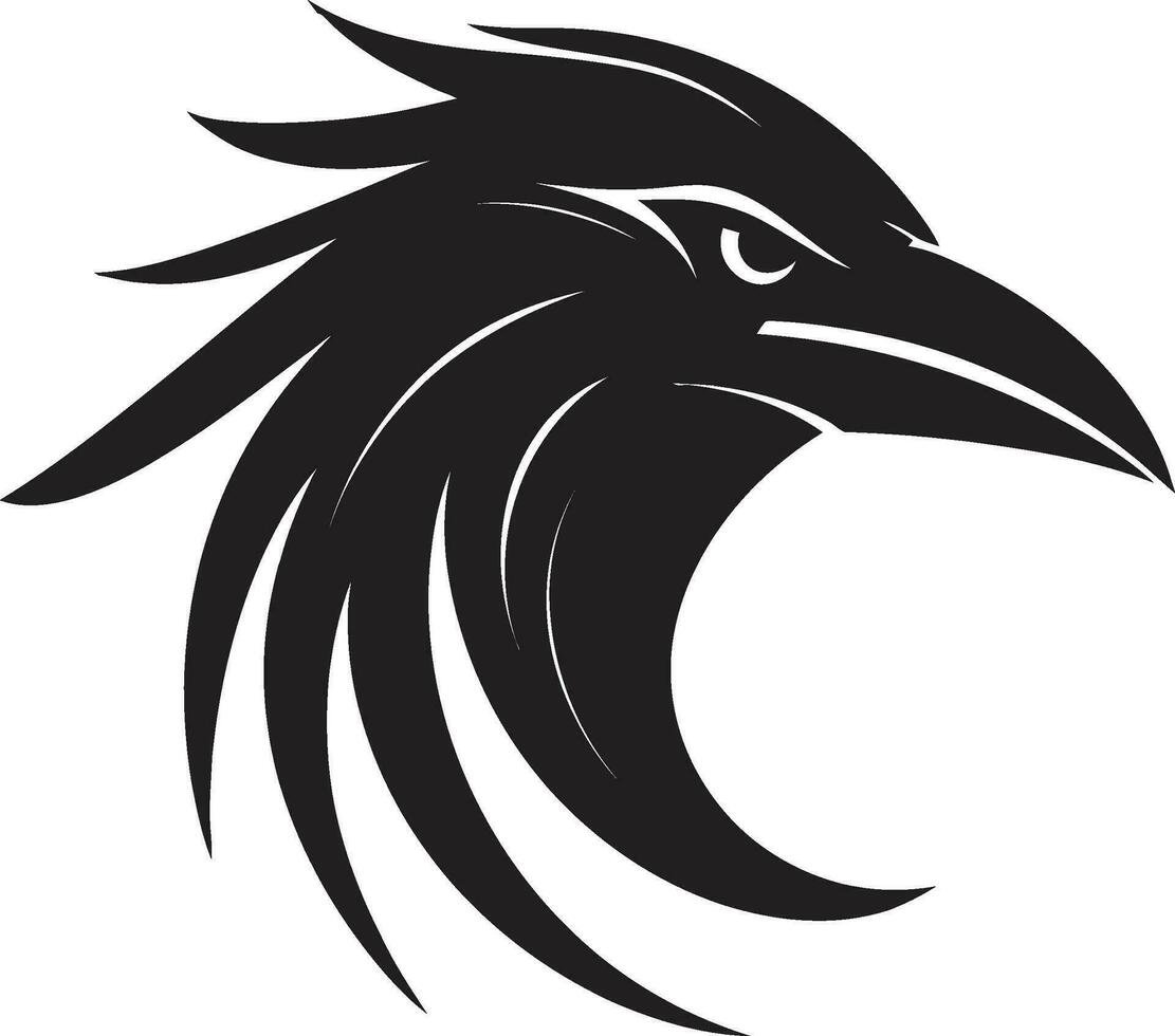 noir corbeau graphique icône corbeau silhouette monochrome badge vecteur