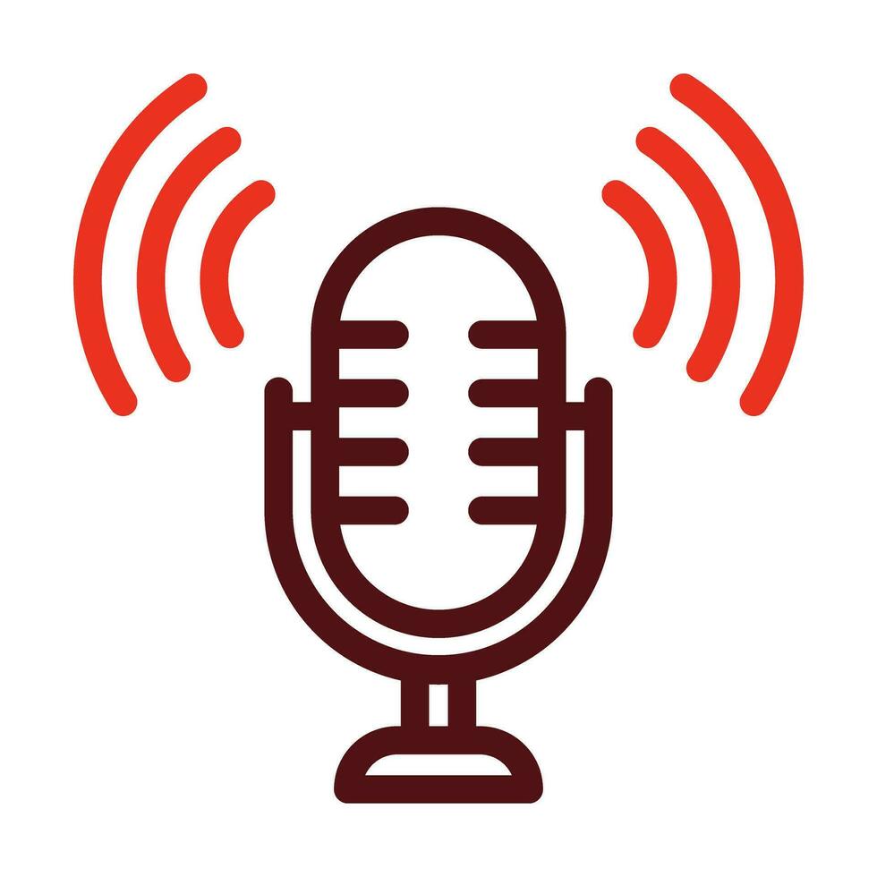 Podcast vecteur épais ligne deux Couleur Icônes pour personnel et commercial utiliser.