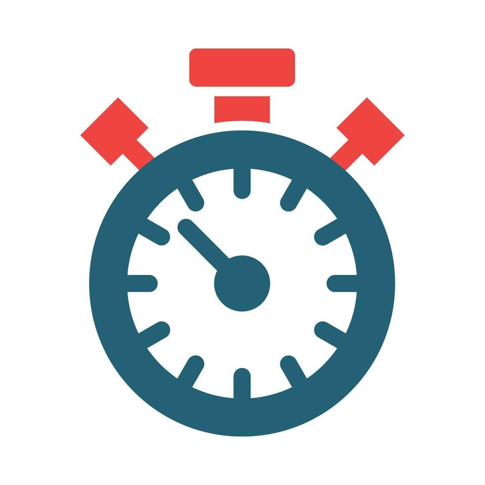 chronomètre vecteur glyphe deux Couleur icône pour personnel et commercial utiliser.