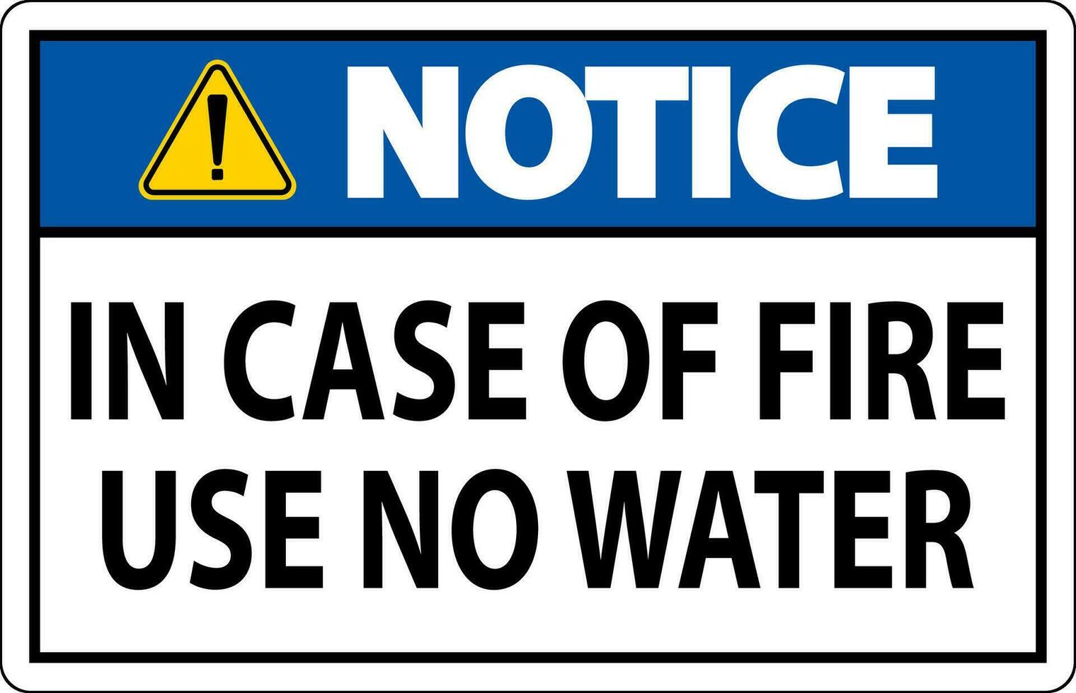 danger signe danger - dans Cas de Feu utilisation non l'eau vecteur