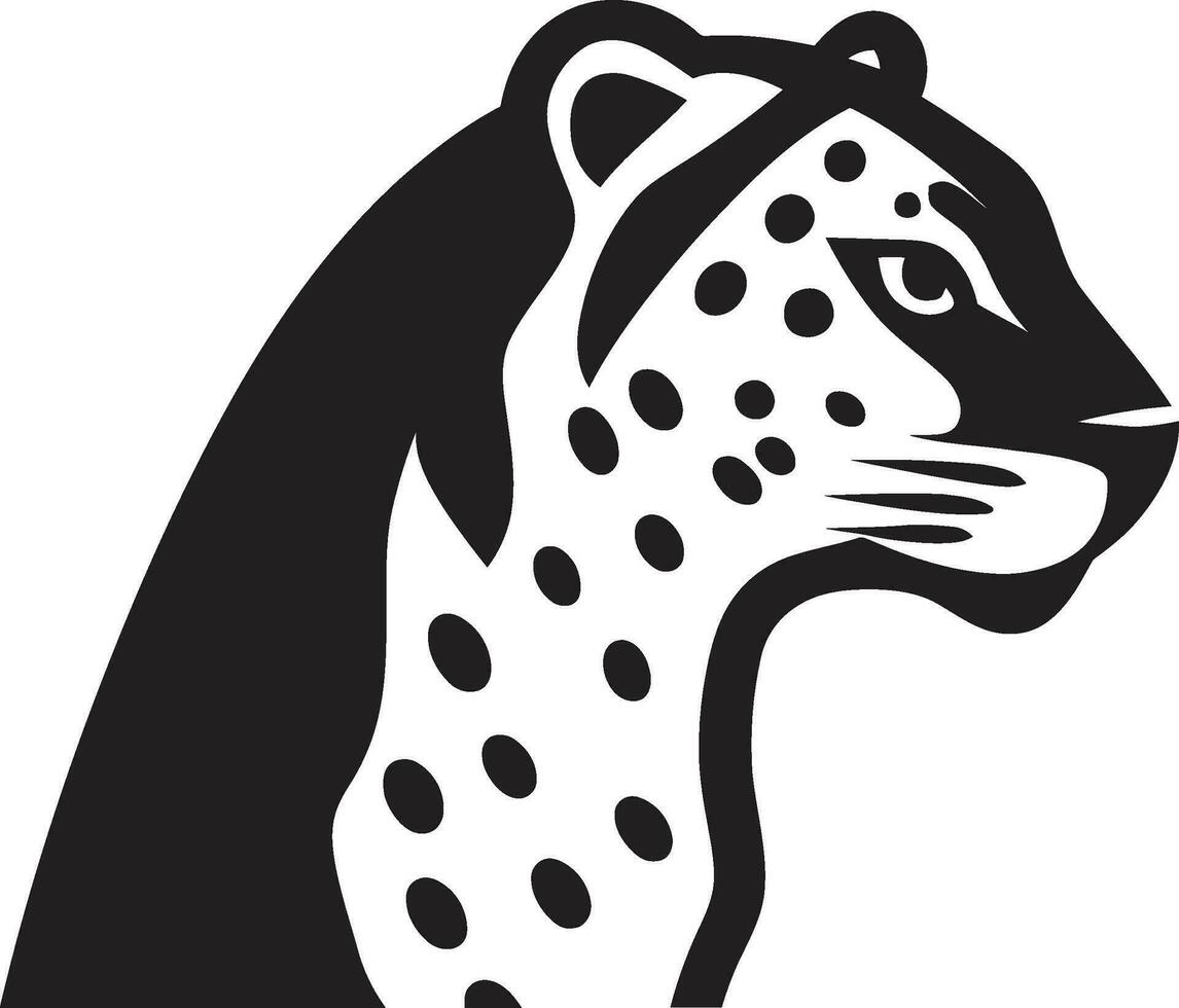 artistique guépard symbole monochromatique beauté gracieux queue vectorisé guépard crête vecteur