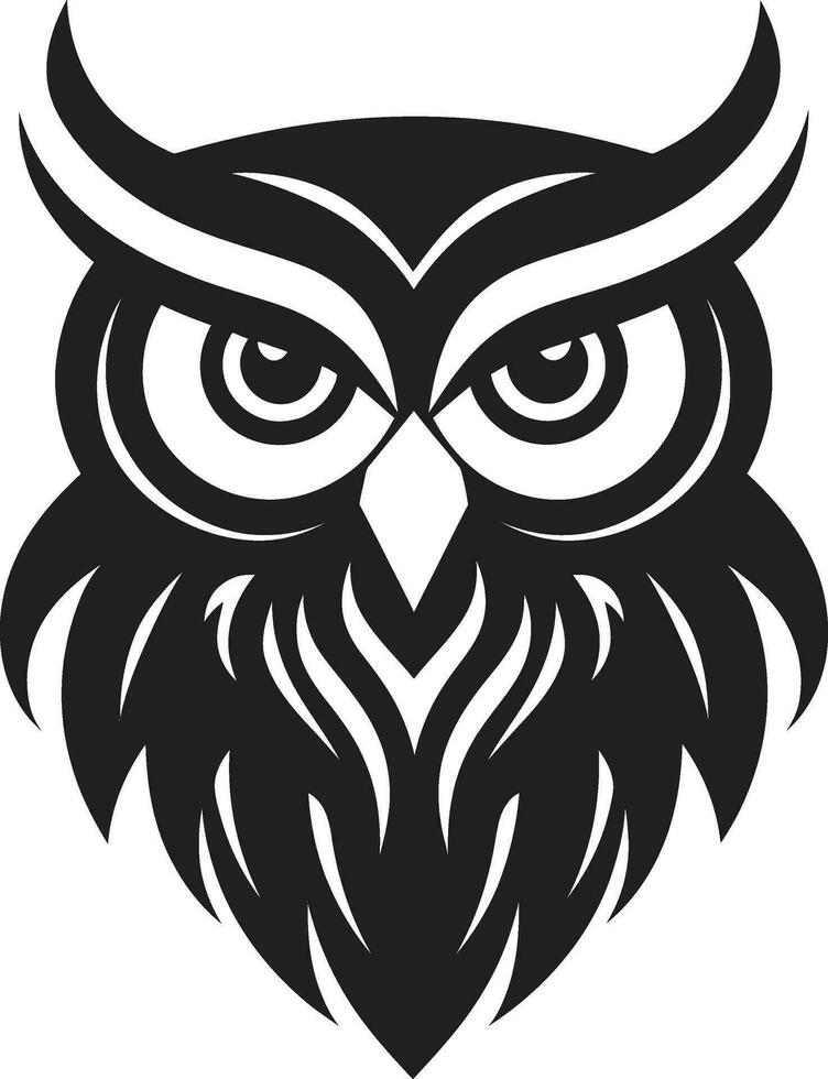 hibou dans crépuscule vecteur lune et hibou logo marque