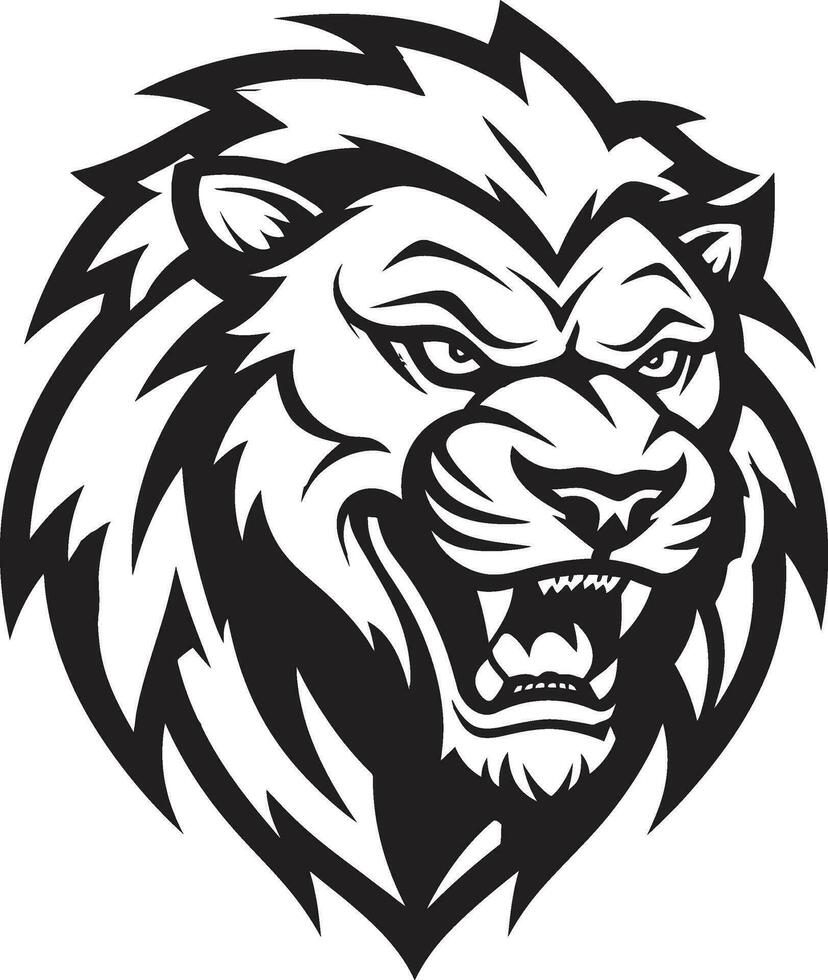les Lions héritage le noir vecteur emblème excellence rugissement dominance une Lion icône conception