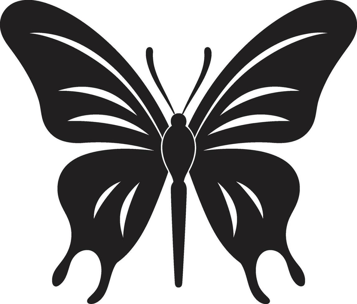 gracieux ailes dans noir une symbole de liberté ailé élégance noir papillon logo conception vecteur