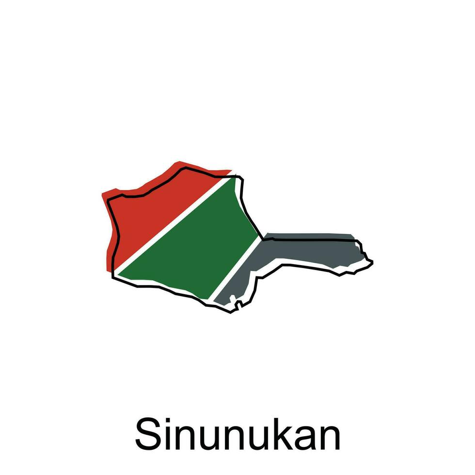 carte ville de sinunukan illustration conception, monde carte international vecteur modèle avec contour graphique esquisser style isolé sur blanc Contexte