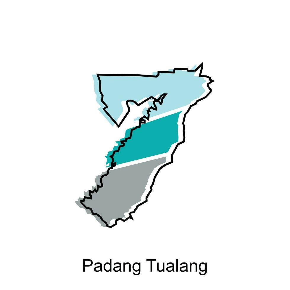 carte ville de padang Tualang Province de Nord sumatra vecteur conception. abstrait, dessins concept, logo conception modèle