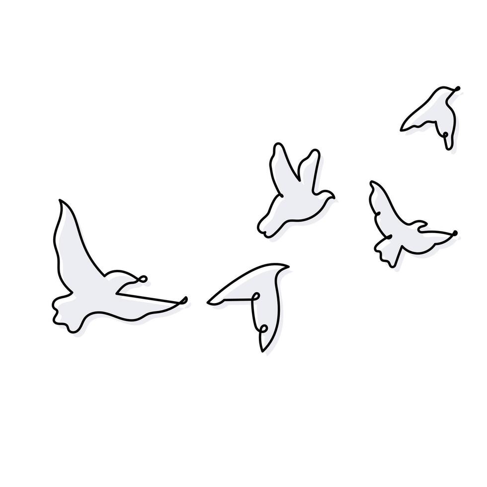 cette illustration capture le beauté de des oiseaux dans vol, affichage leur la grâce et liberté comme elles ou ils monter en flèche par le ouvert ciels. vecteur