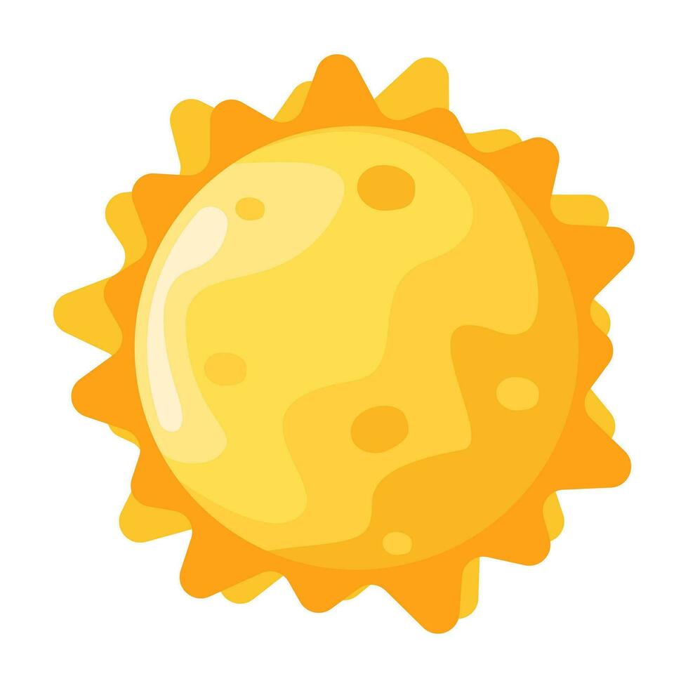 mignonne image de une brillant Soleil. dessin animé illustration de le chaud Soleil. vecteur