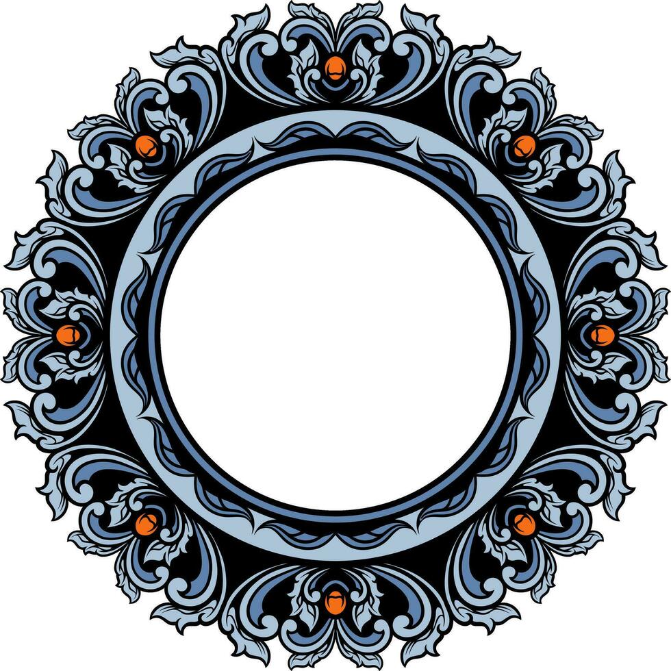 cadre rond avec éléments décoratifs. illustration vectorielle. vecteur