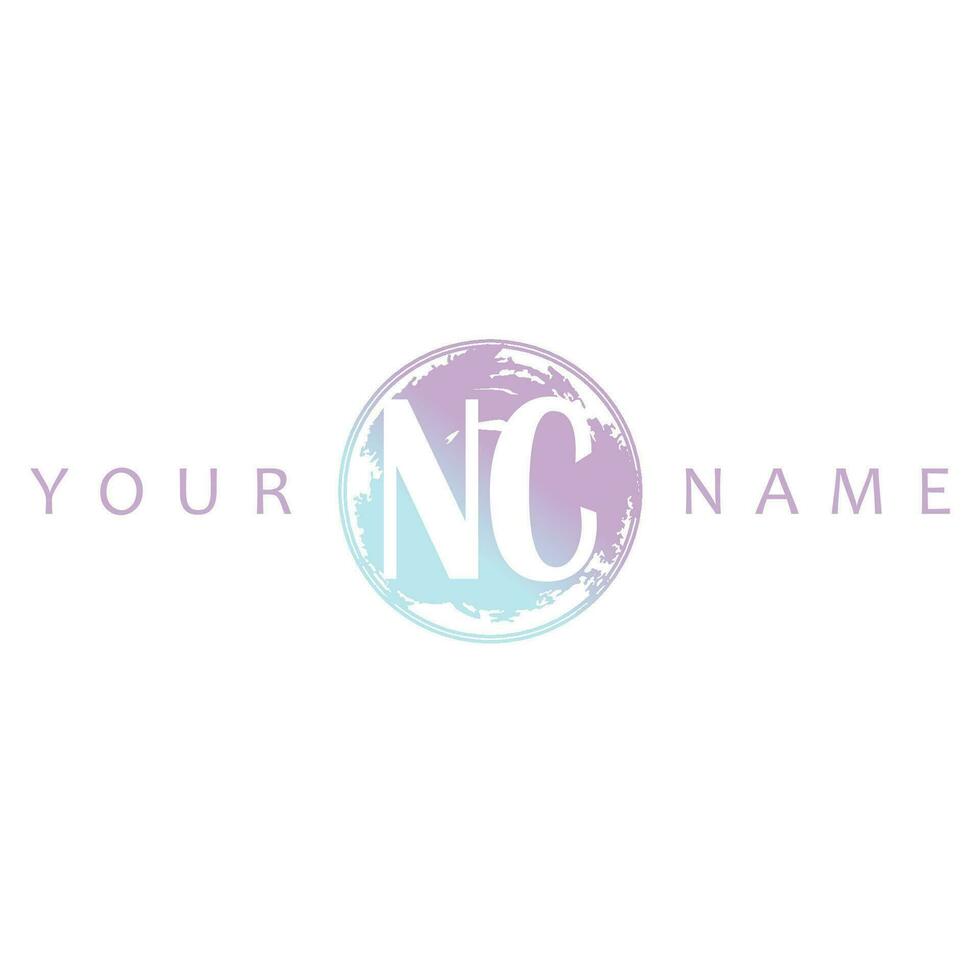 NC initiale logo aquarelle vecteur conception