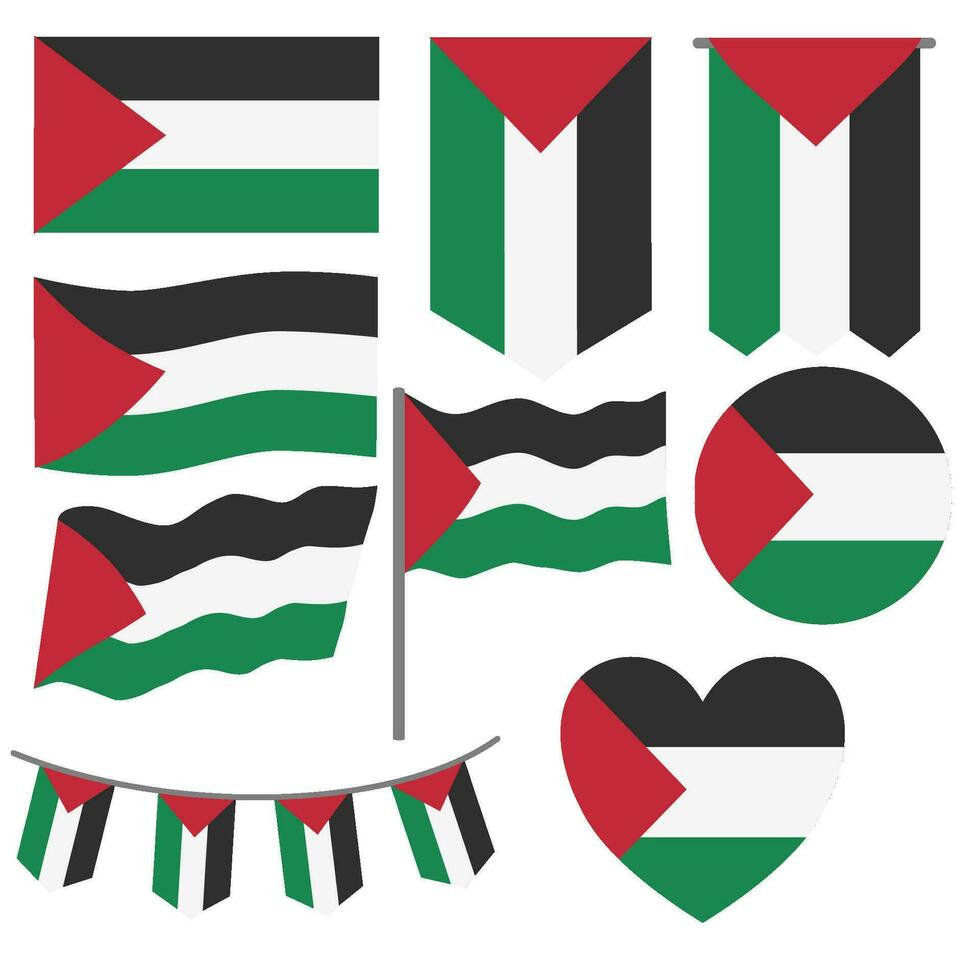 illustration du drapeau de la palestine vecteur