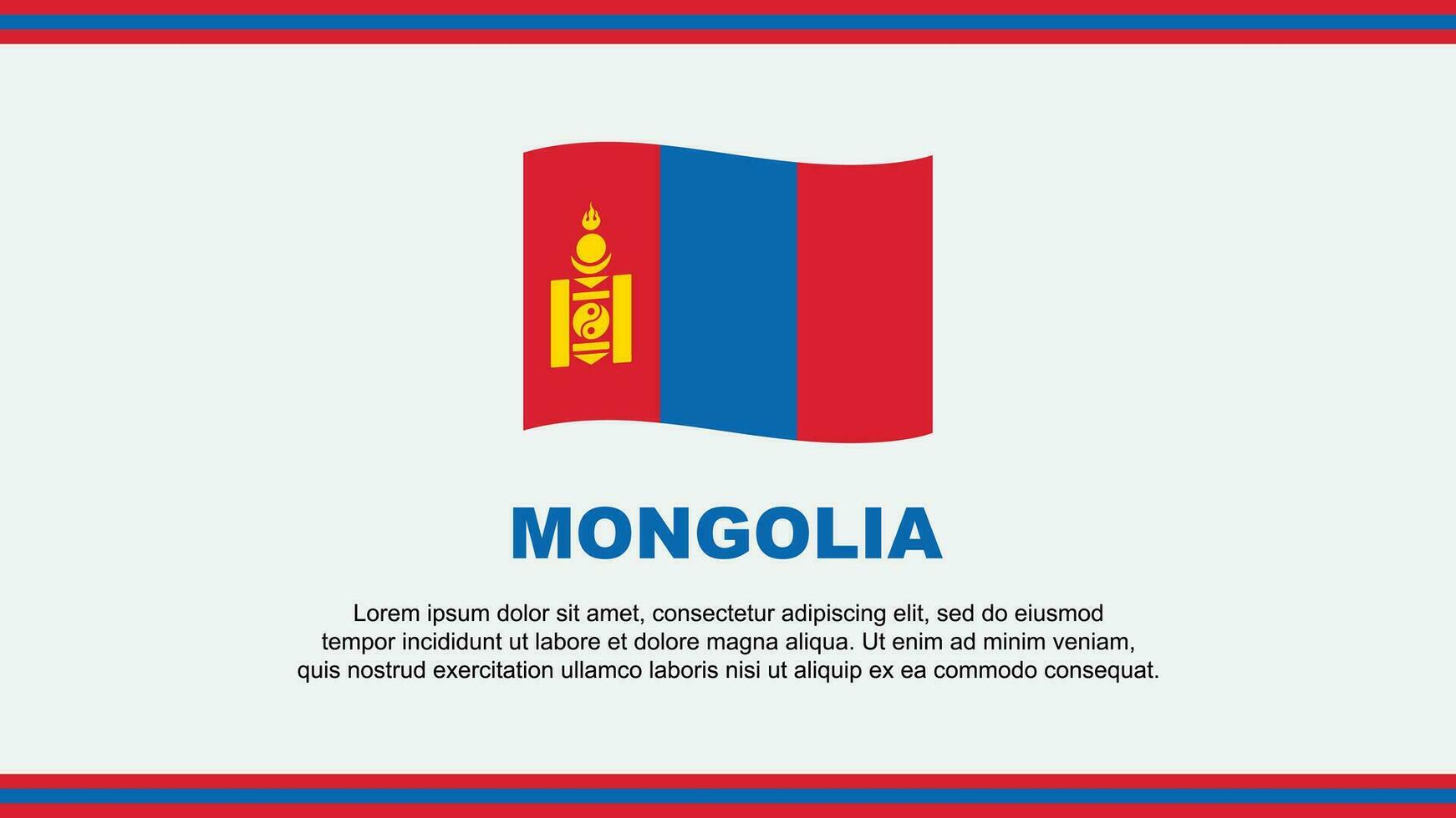 Mongolie drapeau abstrait Contexte conception modèle. Mongolie indépendance journée bannière social médias vecteur illustration. Mongolie conception
