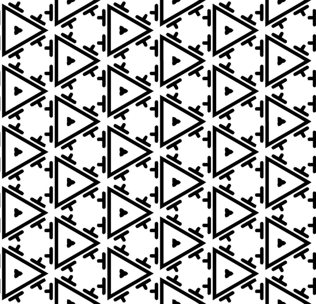 motif abstrait sans couture noir et blanc. arrière-plan et toile de fond. conception ornementale en niveaux de gris. ornements en mosaïque. illustration graphique vectorielle. vecteur