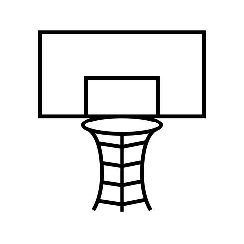 Panier de basket-ball Line Black Icon vecteur
