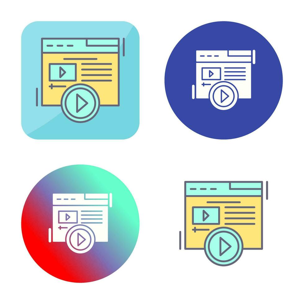 icône de vecteur de contenu vidéo