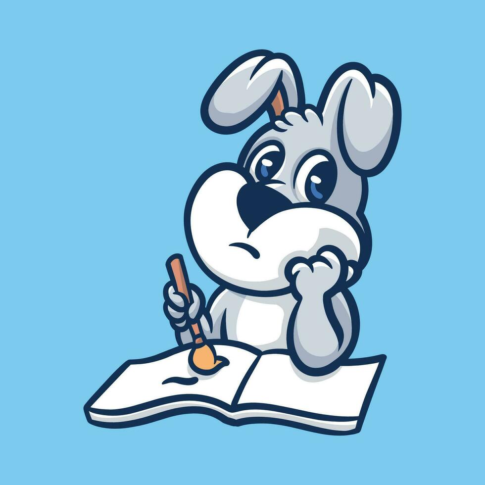 écriture lapin dessin animé illustration vecteur