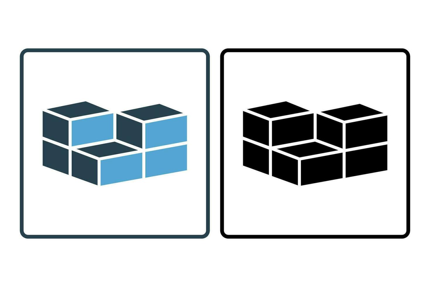 empiler paquets. icône en relation à livraison. adapté pour la toile site conception, application, utilisateur interfaces. solide icône style. Facile vecteur conception modifiable