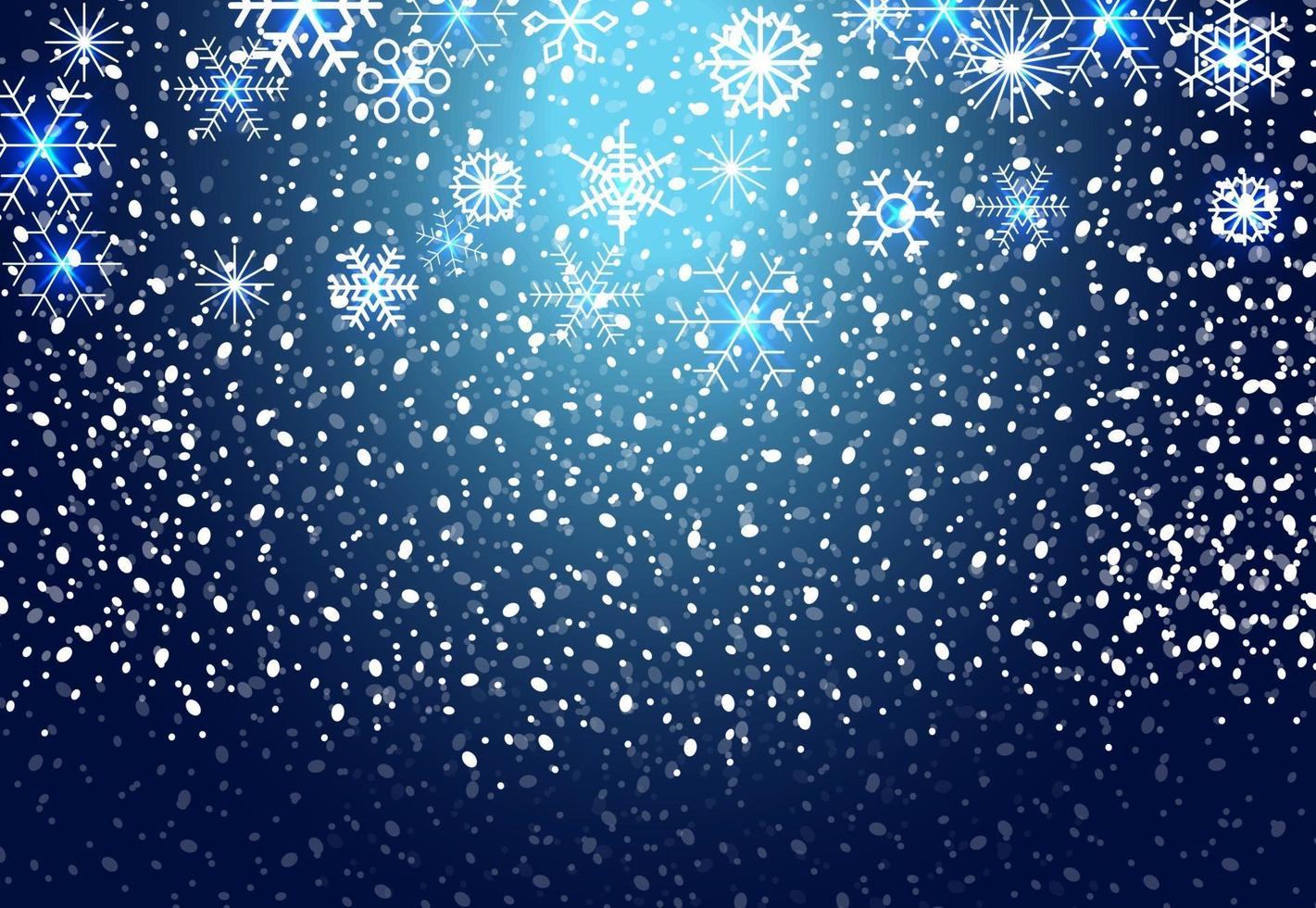 flocons de neige de Noël sur fond bleu. illustration vectorielle. vecteur