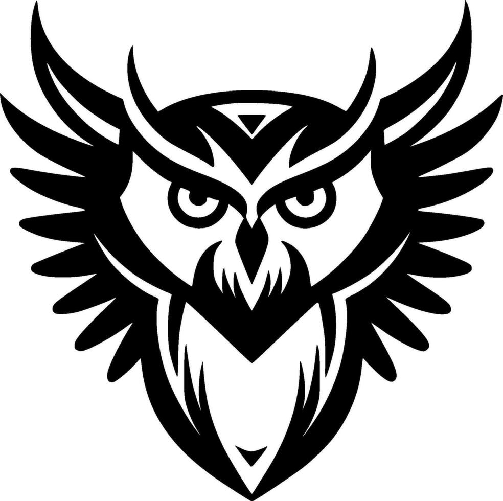 hibou, noir et blanc vecteur illustration