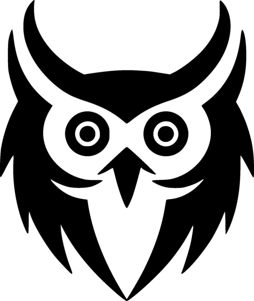 hibou - minimaliste et plat logo - vecteur illustration