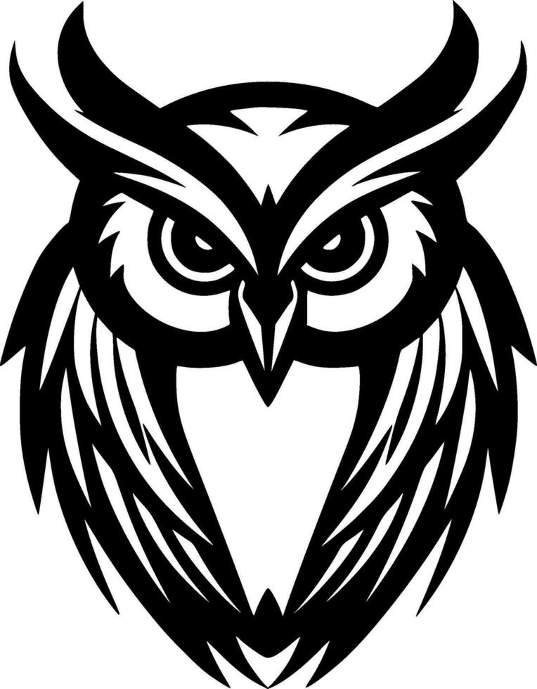 hibou - minimaliste et plat logo - vecteur illustration