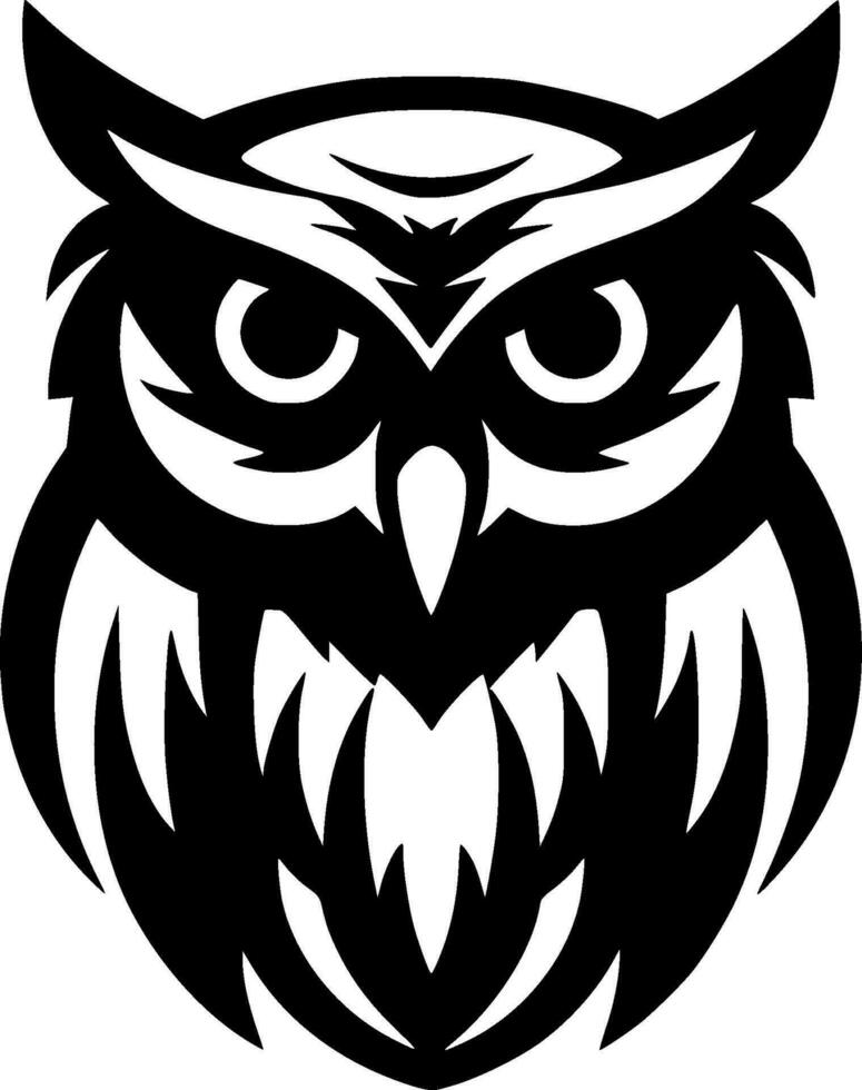 hibou - minimaliste et plat logo - vecteur illustration