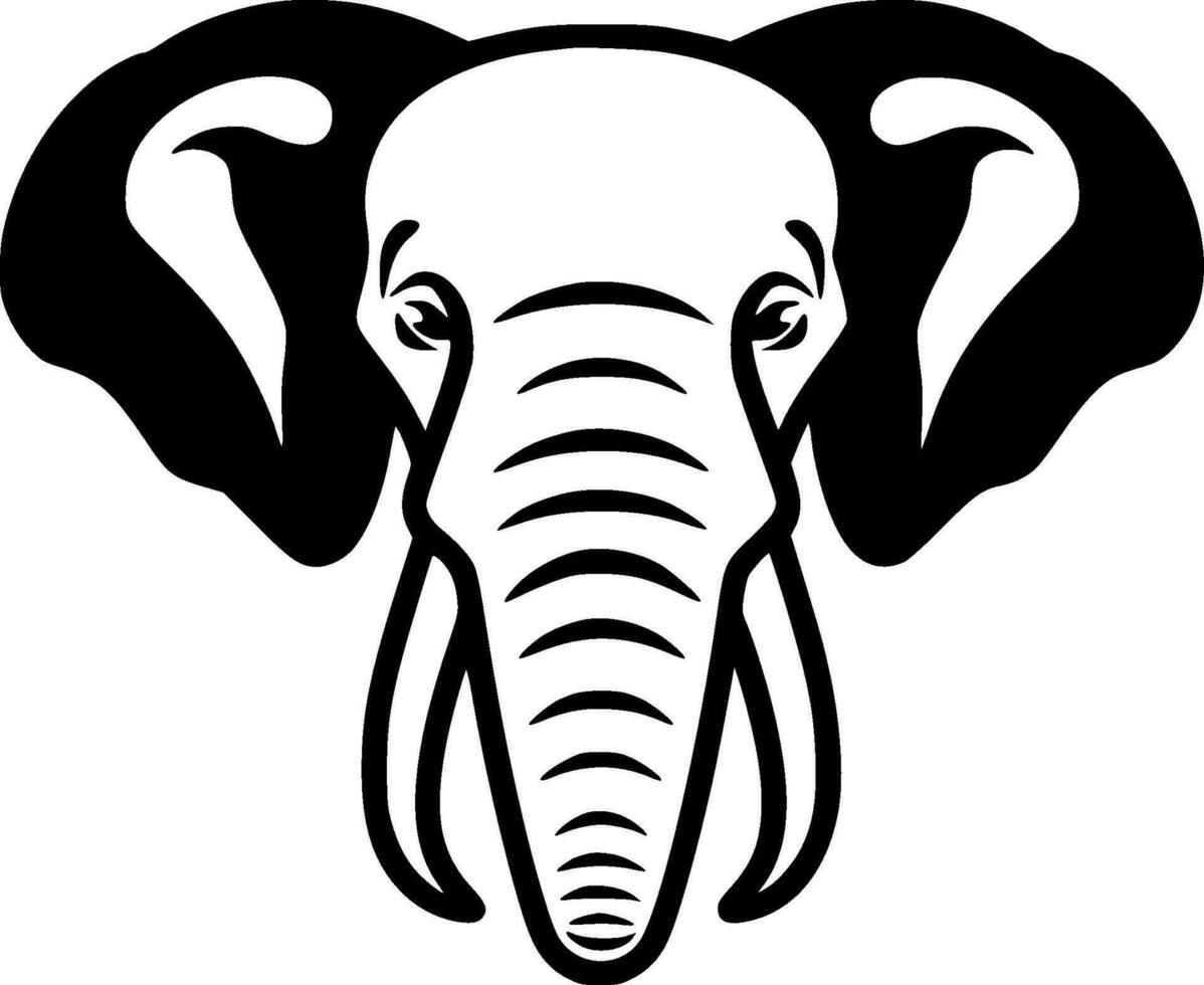 éléphant, noir et blanc vecteur illustration