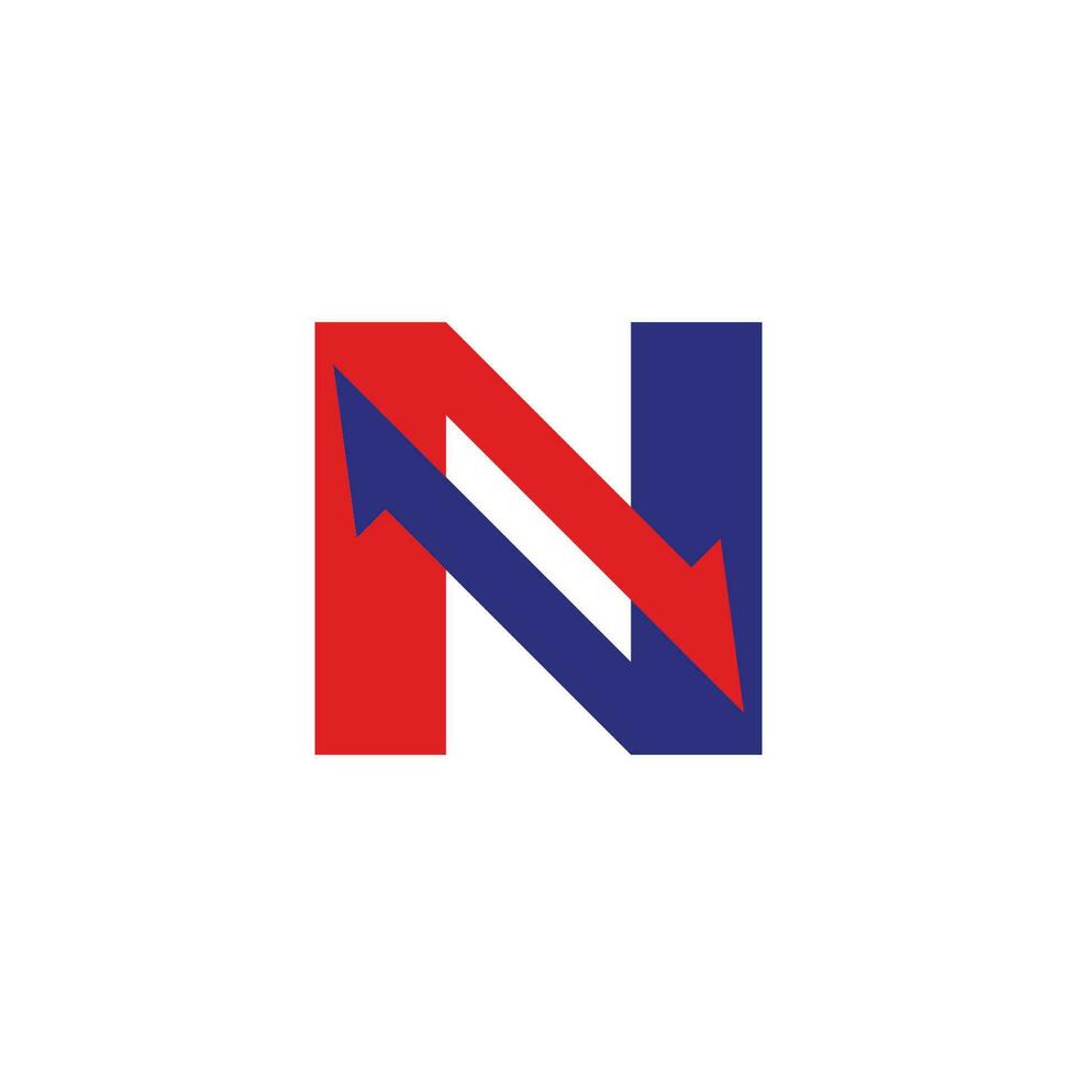lettre n coloré lié géométrique La Flèche logo vecteur
