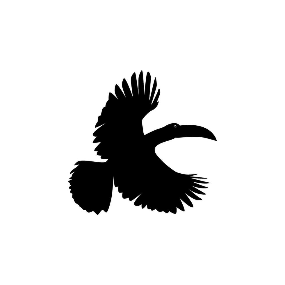 en volant toucans. toucans sont néotropical membres de le près passereau oiseau famille Ramphastidés. le Ramphastidae sont plus étroitement en relation à le américain les barbets, oiseau silhouette. vecteur illustration