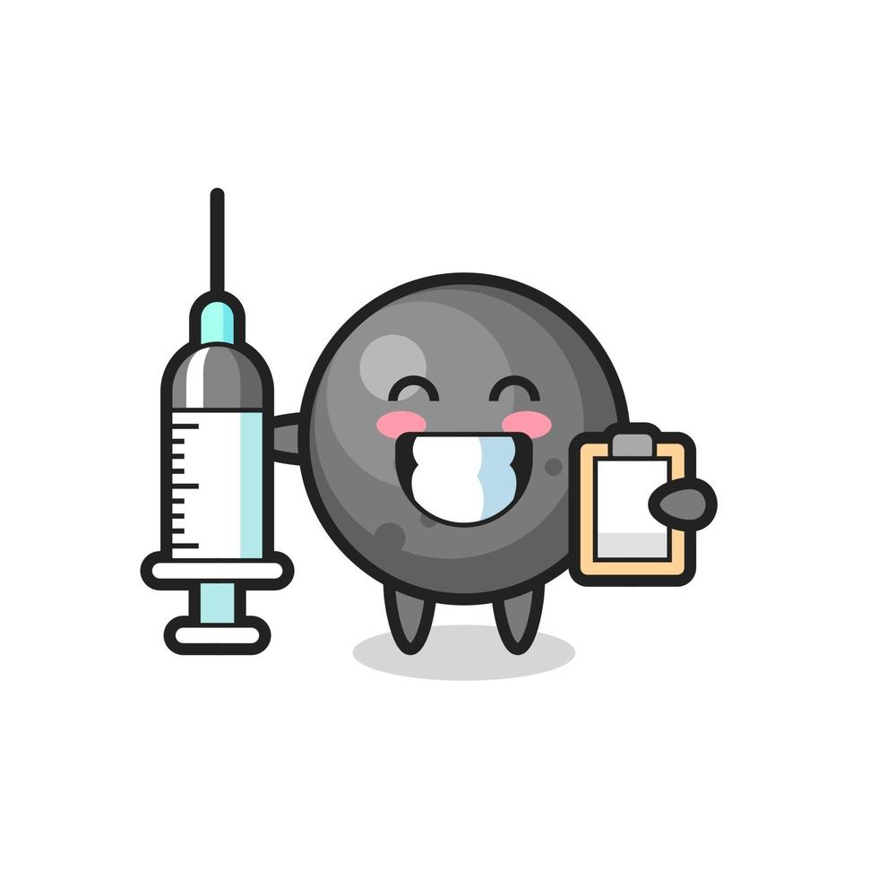 illustration de mascotte de boulet de canon en tant que médecin vecteur