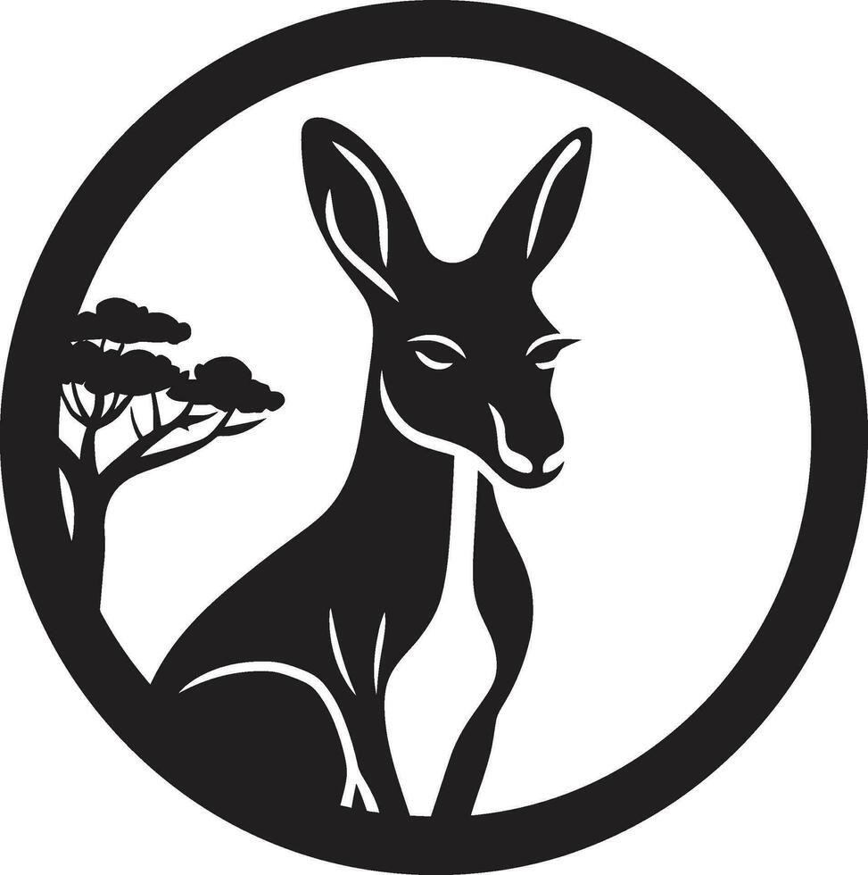 kangourou boxe arène kangourou dans mouvement monogramme vecteur