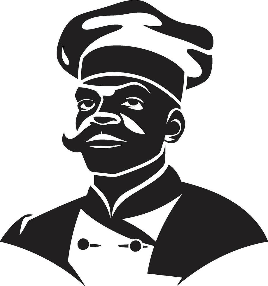les saveurs de culinaire talent artistique noir culinaire conception une goût de élégance monochrome chefs la maîtrise vecteur
