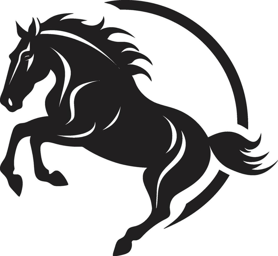équestre élégance monochromatique vecteur art célébrer équin prouesse majestueux liberté noir vecteur portrait de le sauvage cheval