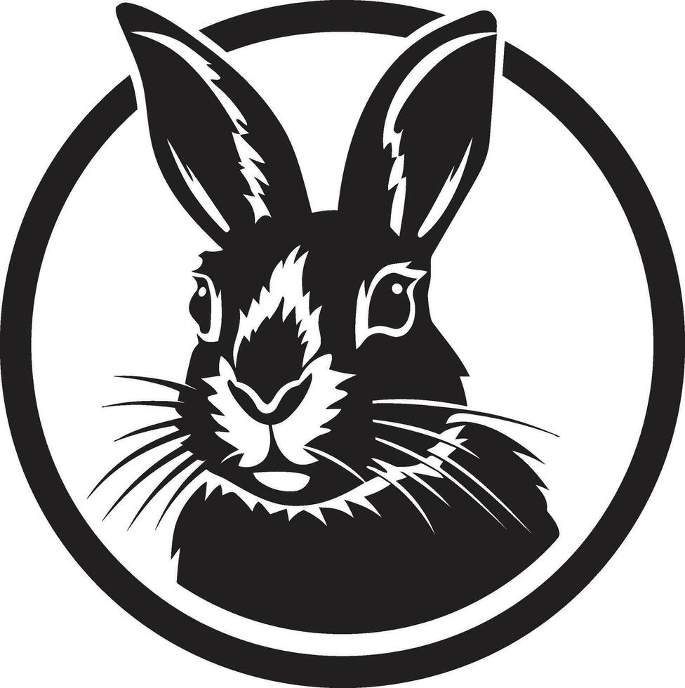 complexe lapin graphique badge gracieux noir lapin symbolisme vecteur