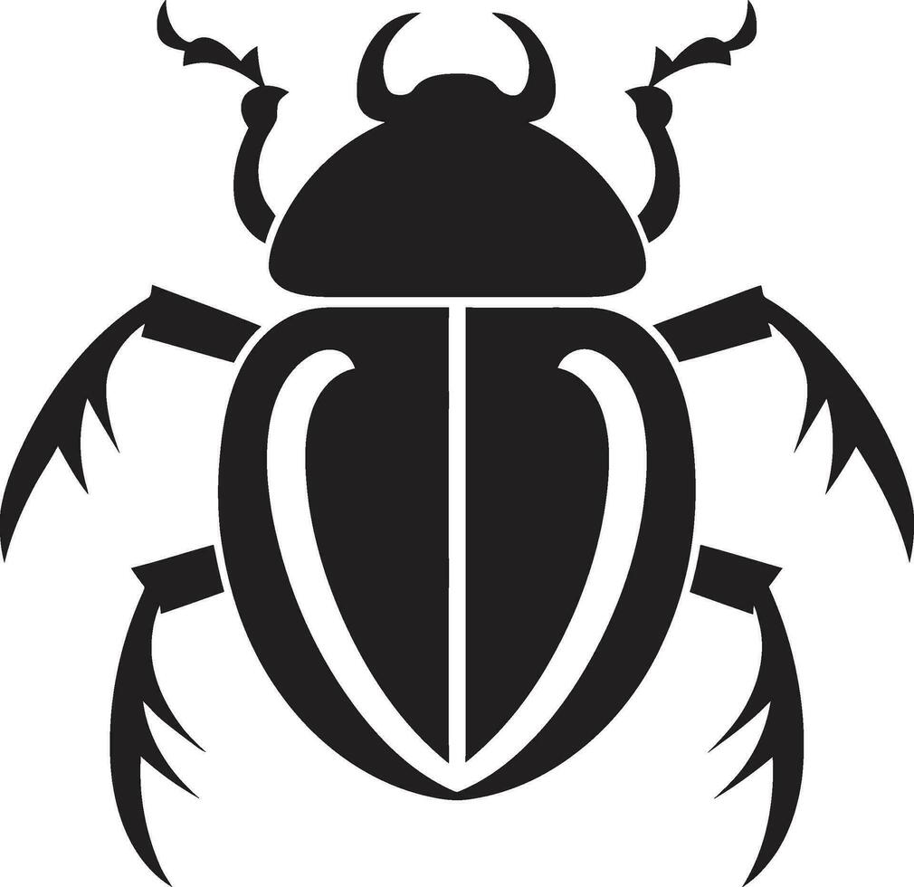 pollinisateur scarabée logo mon chéri scarabée visage héraldique vecteur