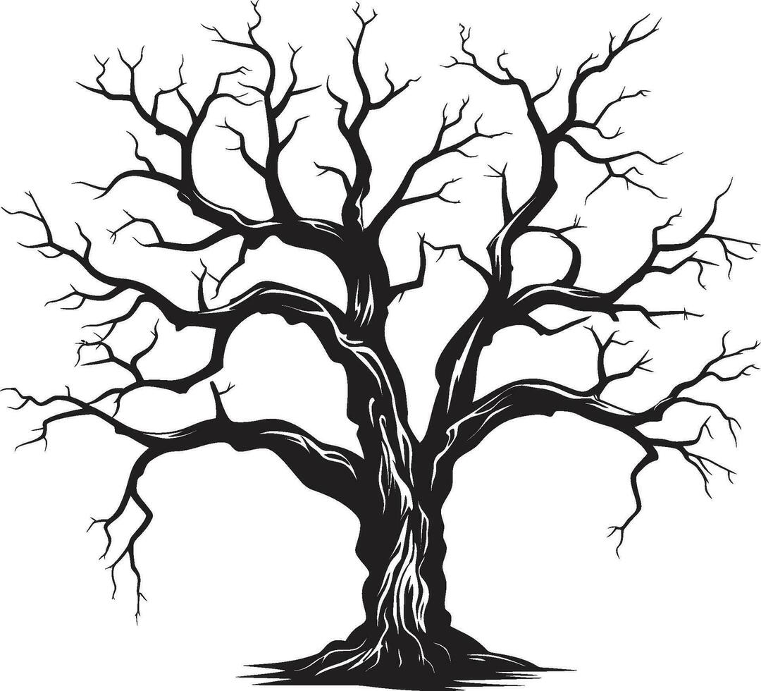 silencieux pourriture monochromatique hommage à une sans vie arbre intemporel beauté une mort arbre dans noir vecteur élégie