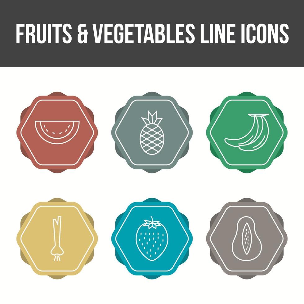 ensemble d'icônes vectorielles de fruits et légumes uniques vecteur