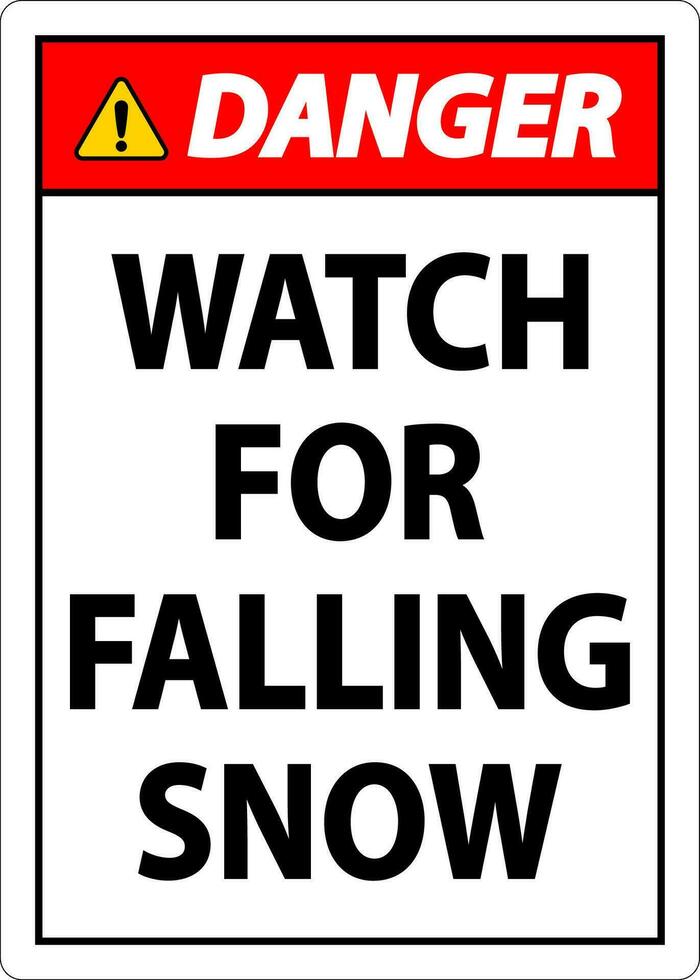 danger signe regarder pour chute neige vecteur