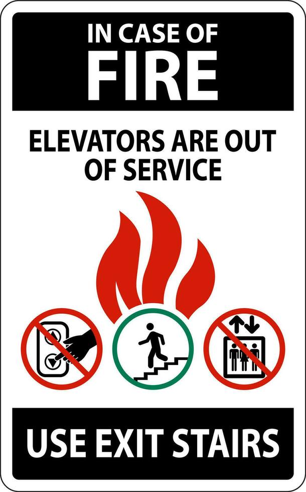 dans Cas de Feu signe ascenseurs sont en dehors de service, utilisation sortie escaliers vecteur