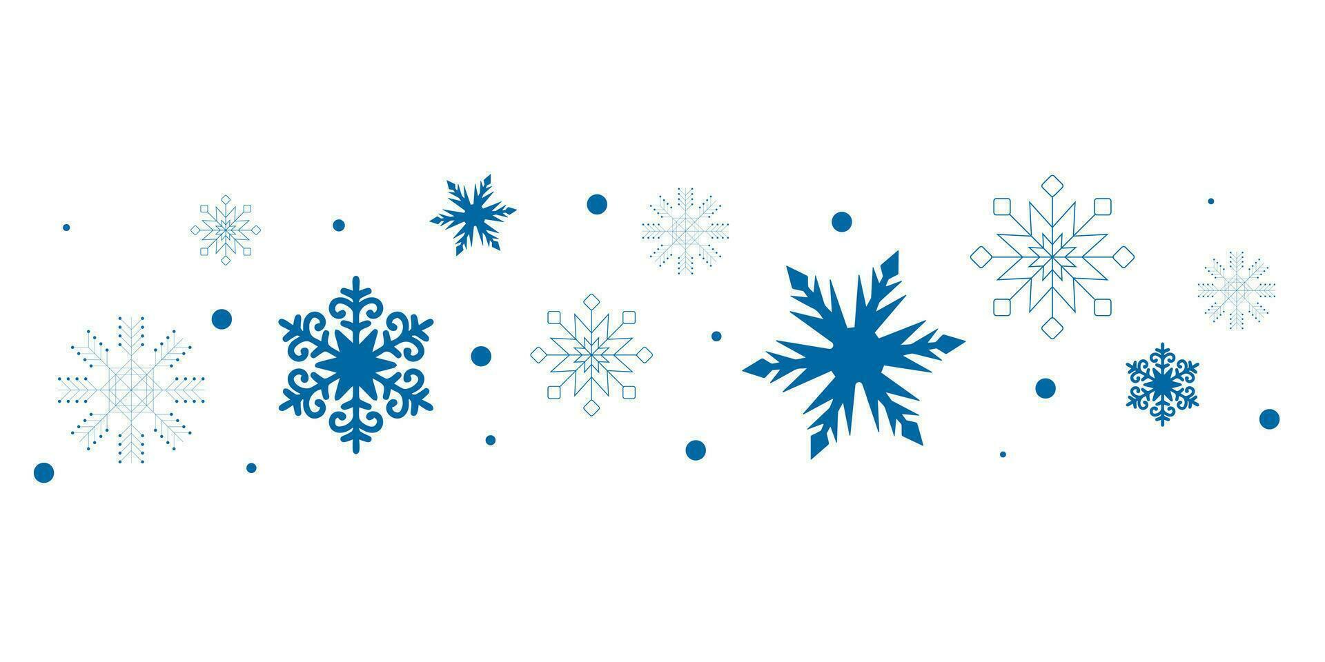 flocons de neige frontière. vecteur. bleu flocons de neige sur une blanc Contexte. vecteur