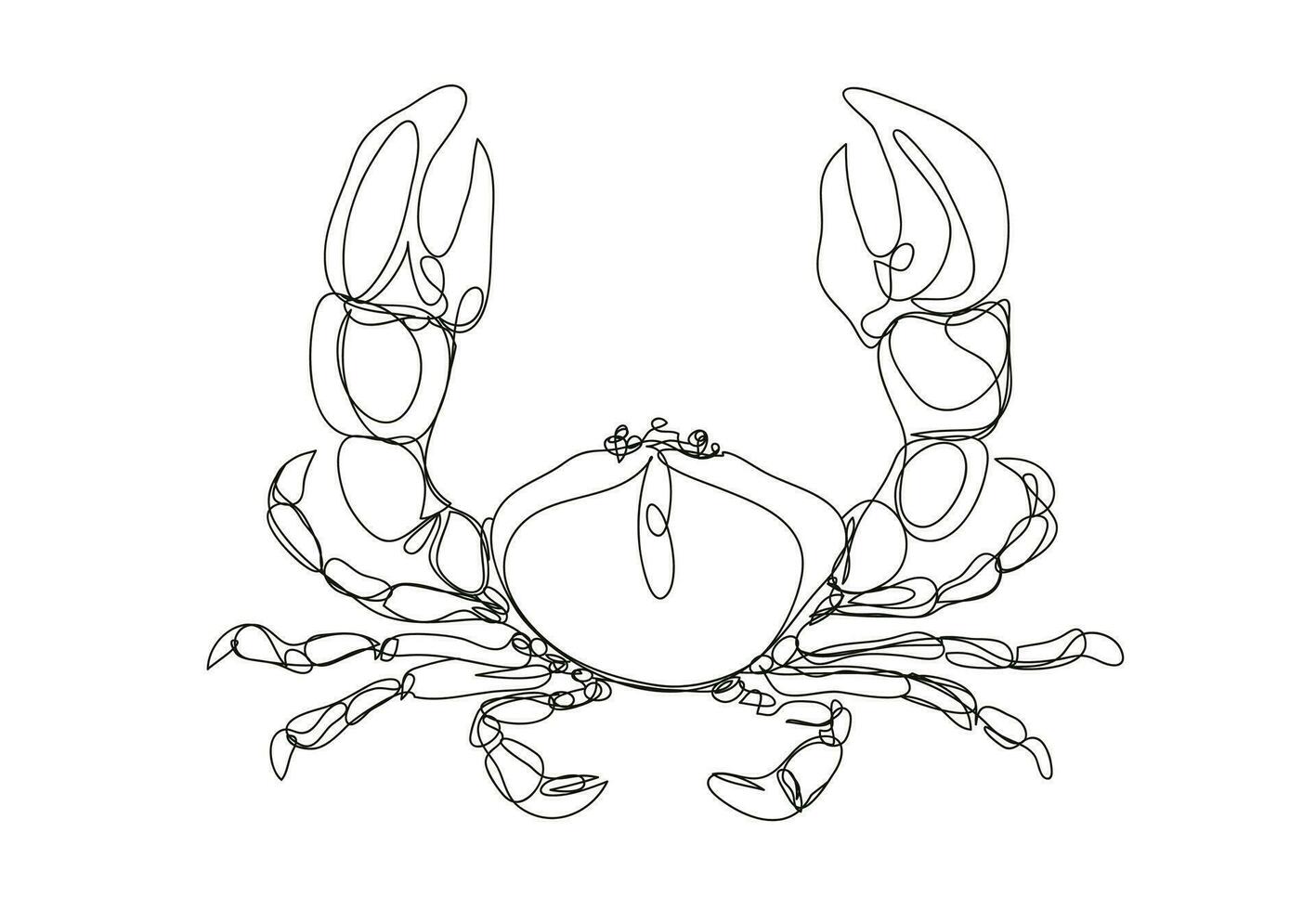 Crabe ligne dessin, continu ligne art, vecteur illustration