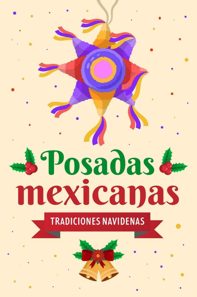 plat posadas mexicaines verticale bannière illustration vecteur